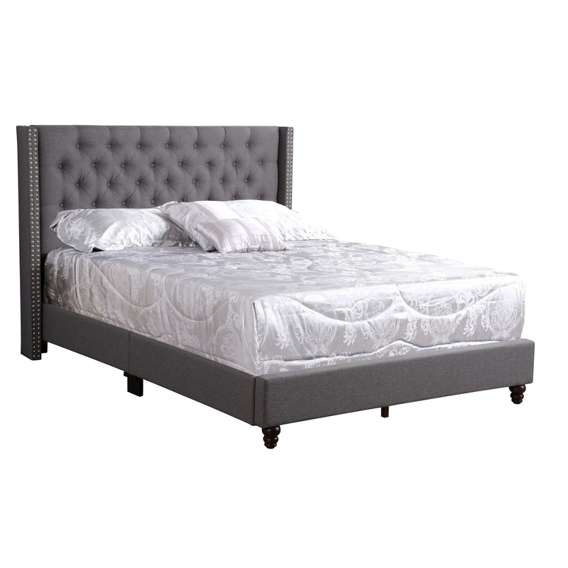 Full Upholstered Bed – Gray