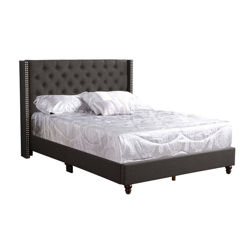 Full Upholstered Bed Transitional – Black