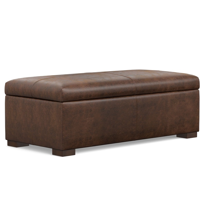 Gabbie – Rectangular Storage Upholstered Ottoman – Brown