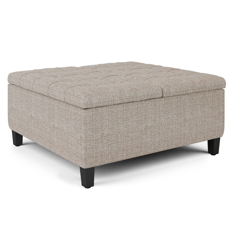 Harrison – Coffee Table Storage Ottoman – Platinum