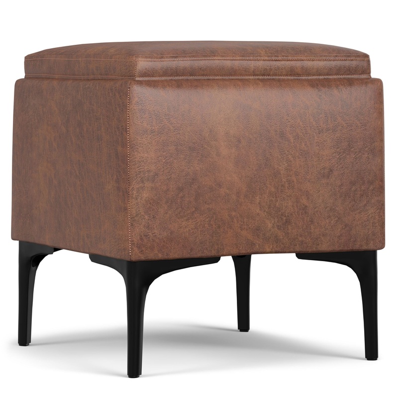 Natasha – Storage Ottoman With Tray – Brown