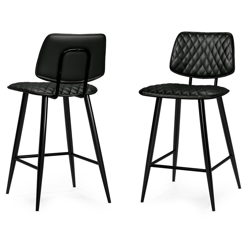 Raya – Counter Height Stool (Set of 2) – Black