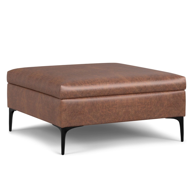 Rebecca – Coffee Table Storage Ottoman With Lift Up Lid – Brown