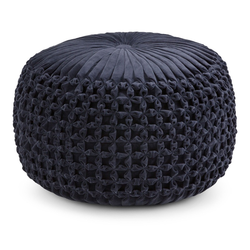 Renee – Round Pouf – Navy