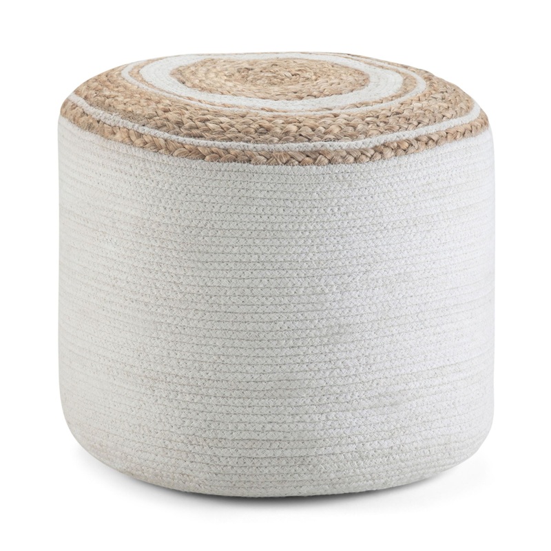 Serena – Round Braided Pouf – Natural