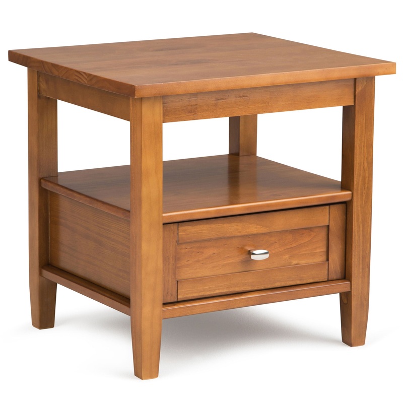 Warm Shaker – End Table – Light Golden Brown