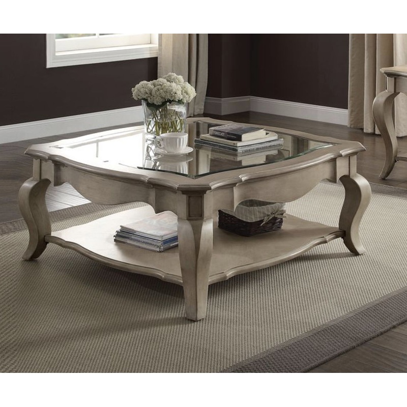 Chelmsford – Clear Glass Coffee Table – Taupe