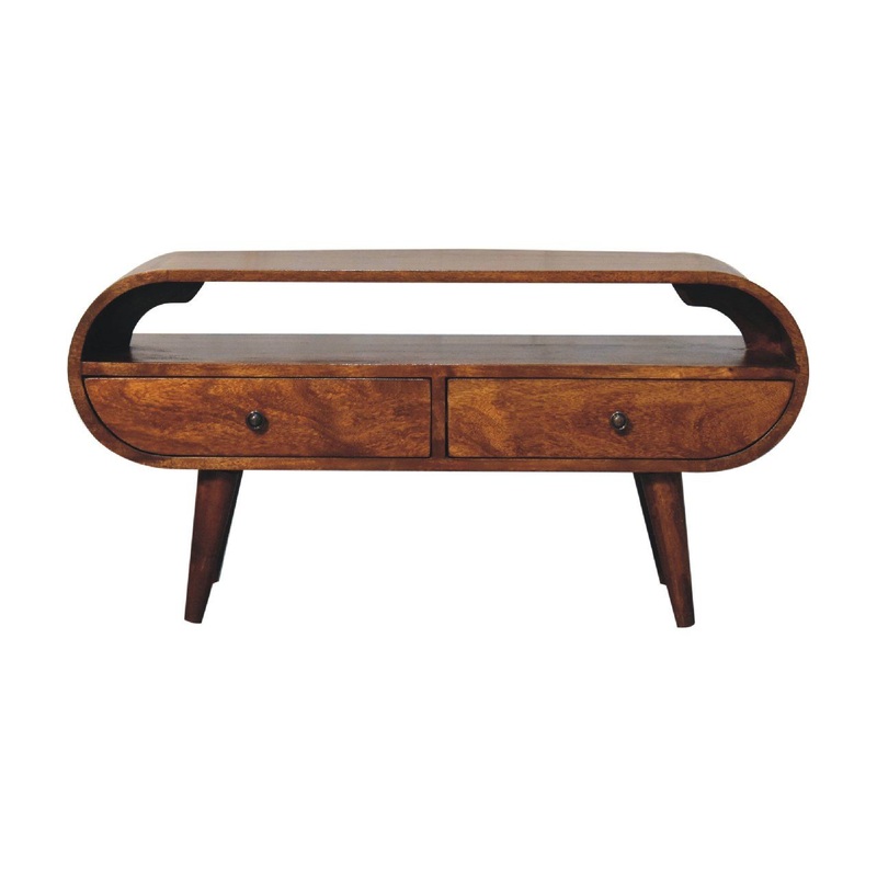 Circular TV Stand – Chestnut