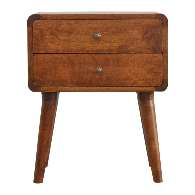 Curved Nightstand – Chestnut
