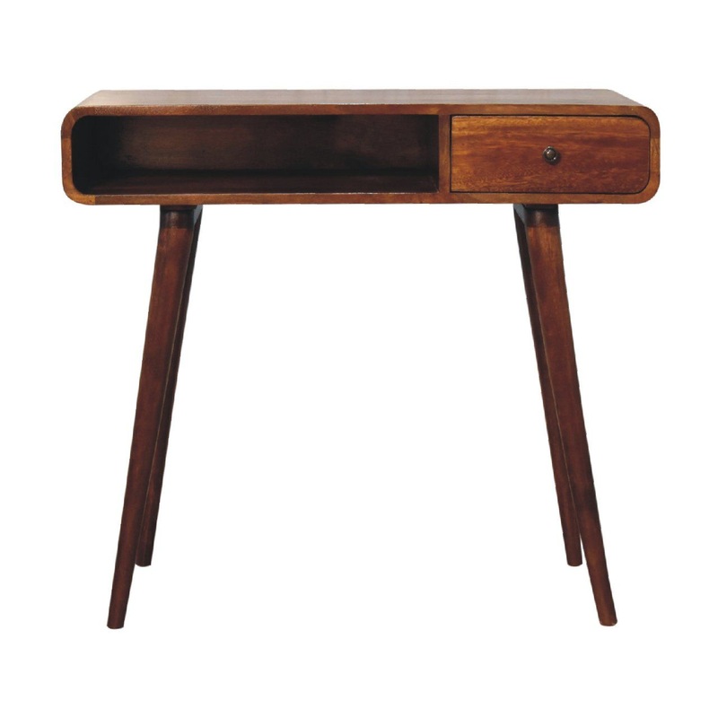 Curved Writing Desk – Chestnut