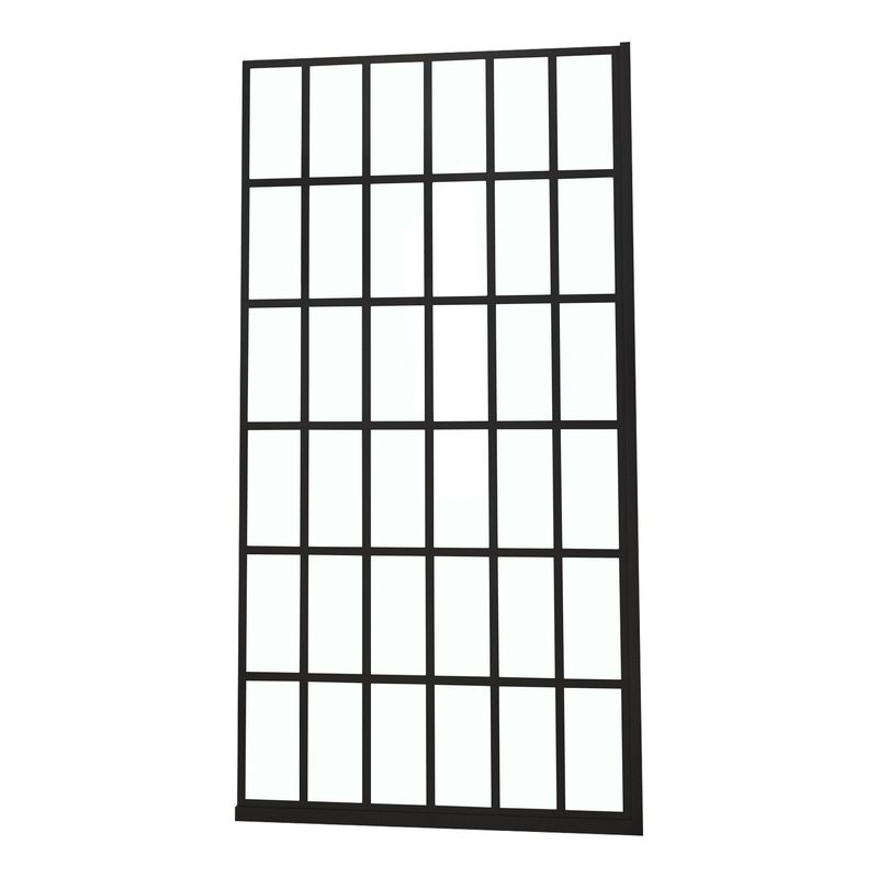 Frameless Fixed Shower Door, Open Entry Design