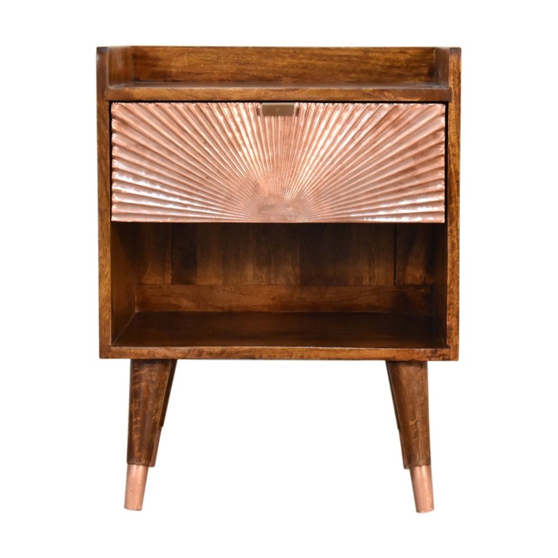 Manila – Copper 1 Drawer Nightstand – Chestnut
