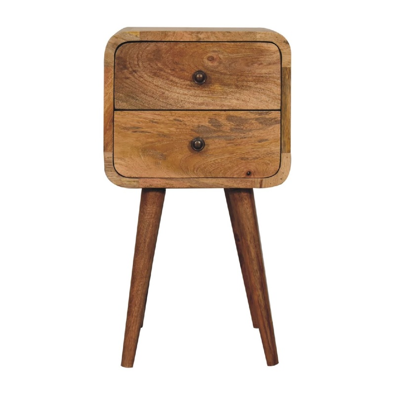 Mini Curved Nightstand – Oak