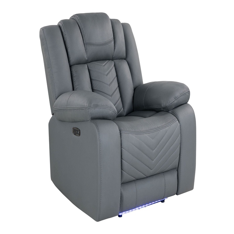 Raize – Power Recliner With LED Functionality – Gray
