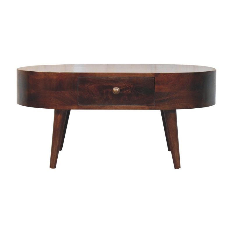 Rounded Coffee Table – Walnut