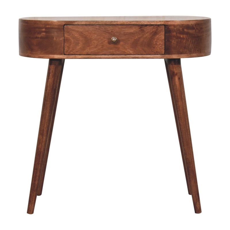 Rounded Small Console Table – Walnut