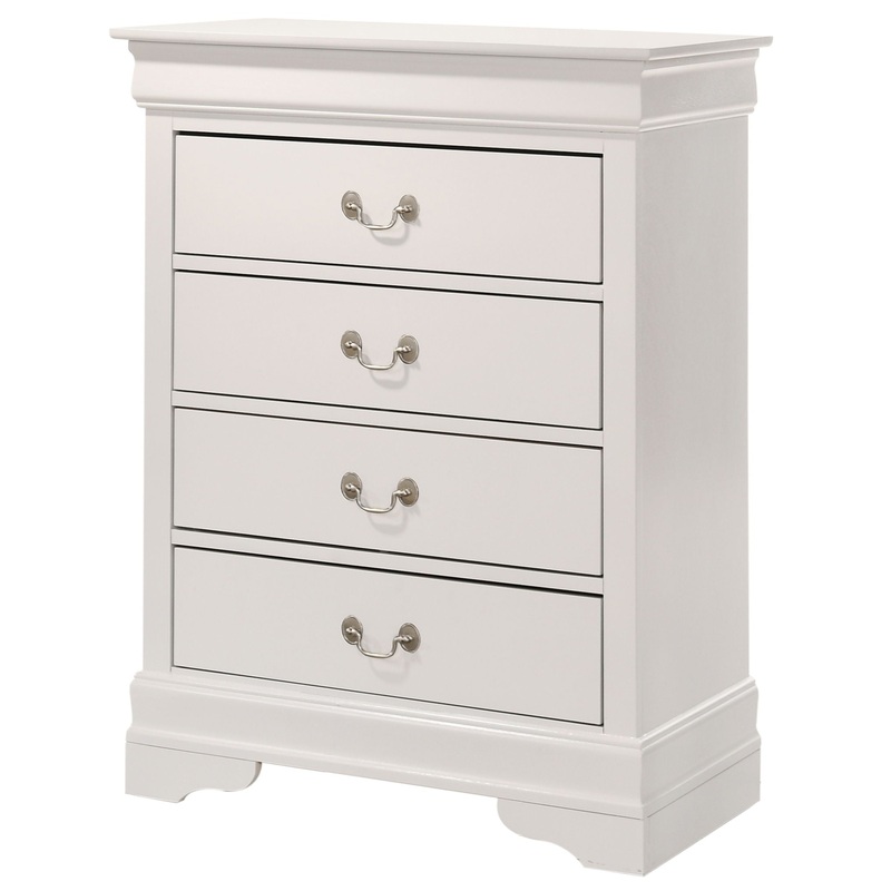 4 Drawer Chest Traditional Style – White