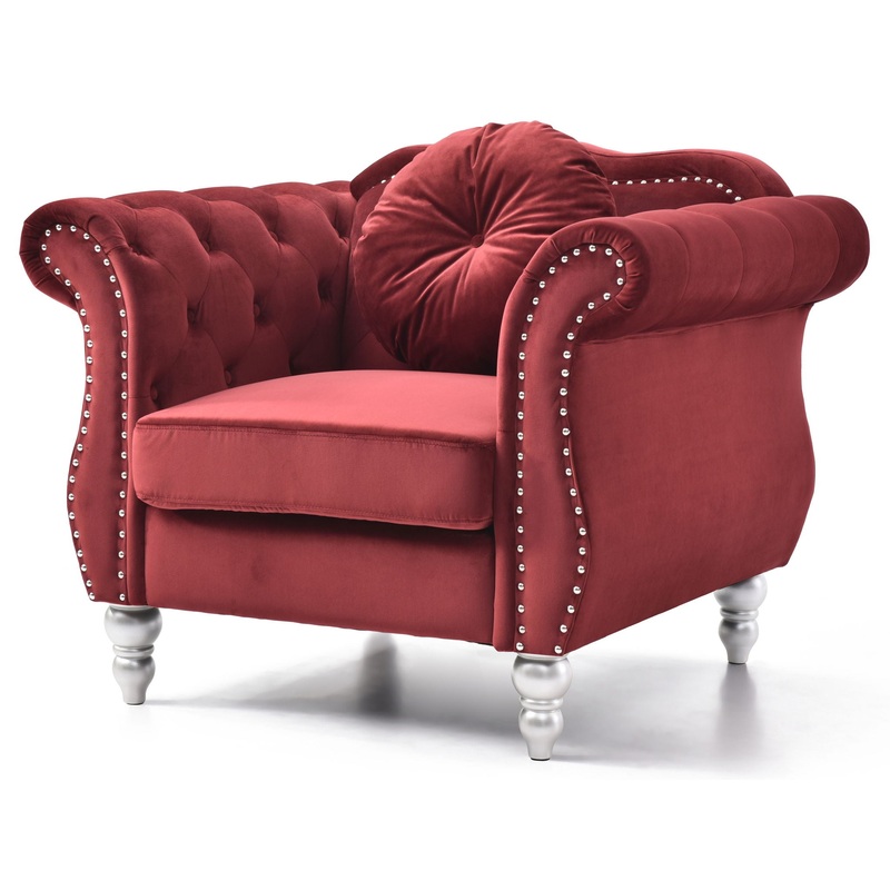 Chic Transitional Chair – Burgundy