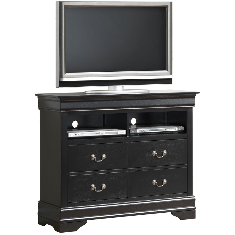 Elegant Traditional Media Chest – Black