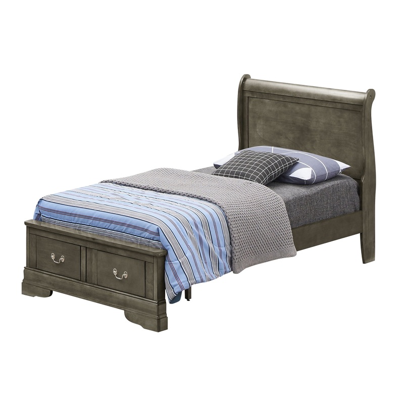 Louis Phillipe – King Elegant Storage Bed – Gray
