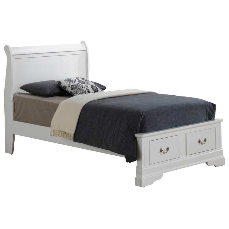 Louis Phillipe – Twin Elegant Storage Bed – White