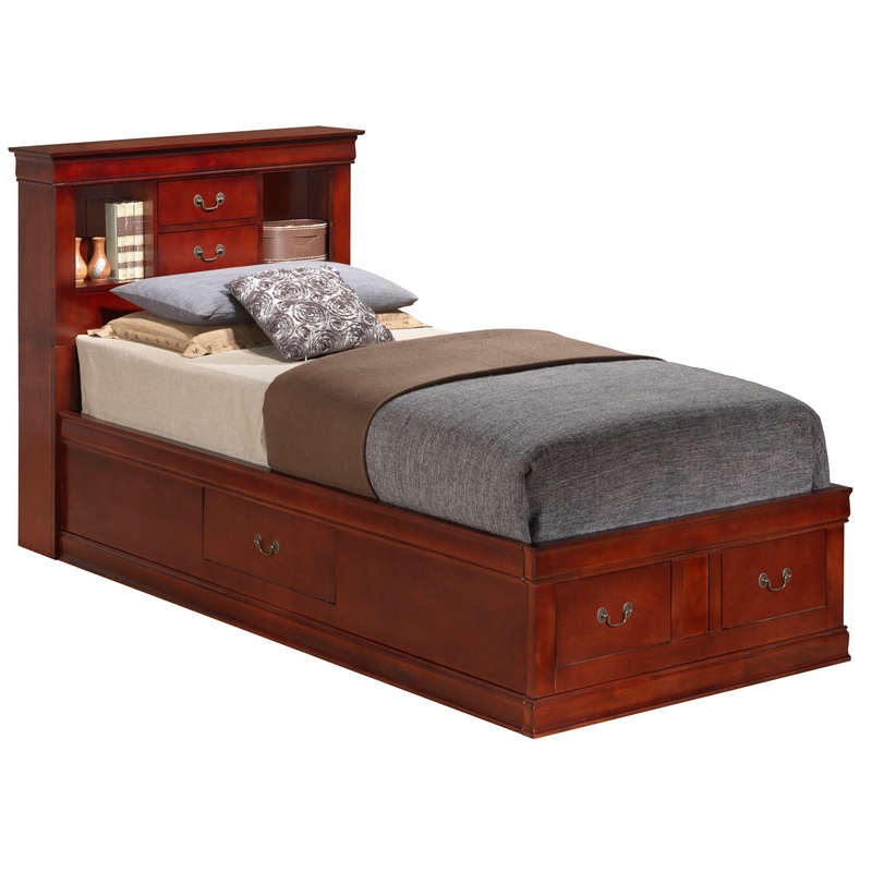 Louis Phillipe – Twin Storage Bed – Cherry