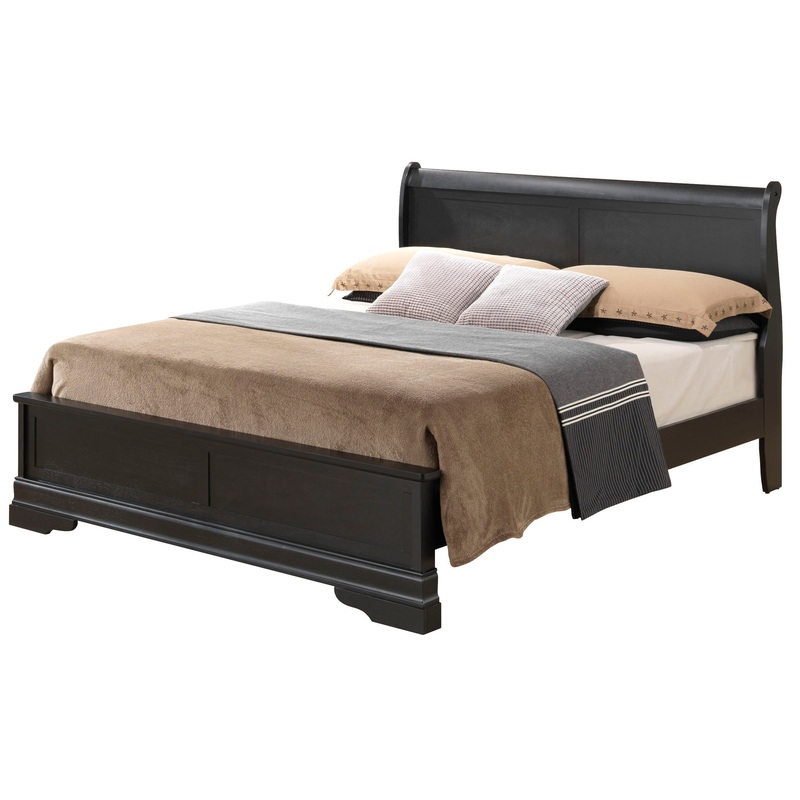Queen Bed Sleigh Design – Black