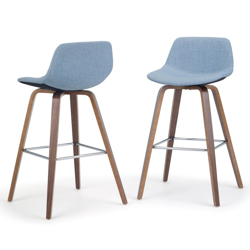 Randolph – Bentwood Counter / Bar Height Stool Upholstered (Set of 2) – Blue
