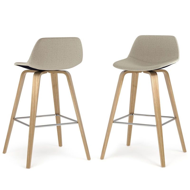 Randolph – Bentwood Upholstered Counter / Bar Height Stool (Set of 2) – Gray
