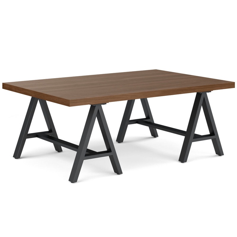Sawhorse – Solid Walnut Veneer And Metal Coffee Table – Walnut