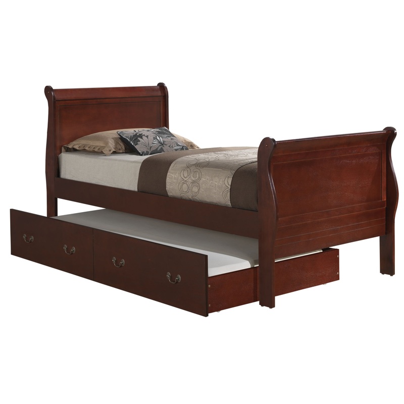 Twin Bed With Storage Classic – Cherry