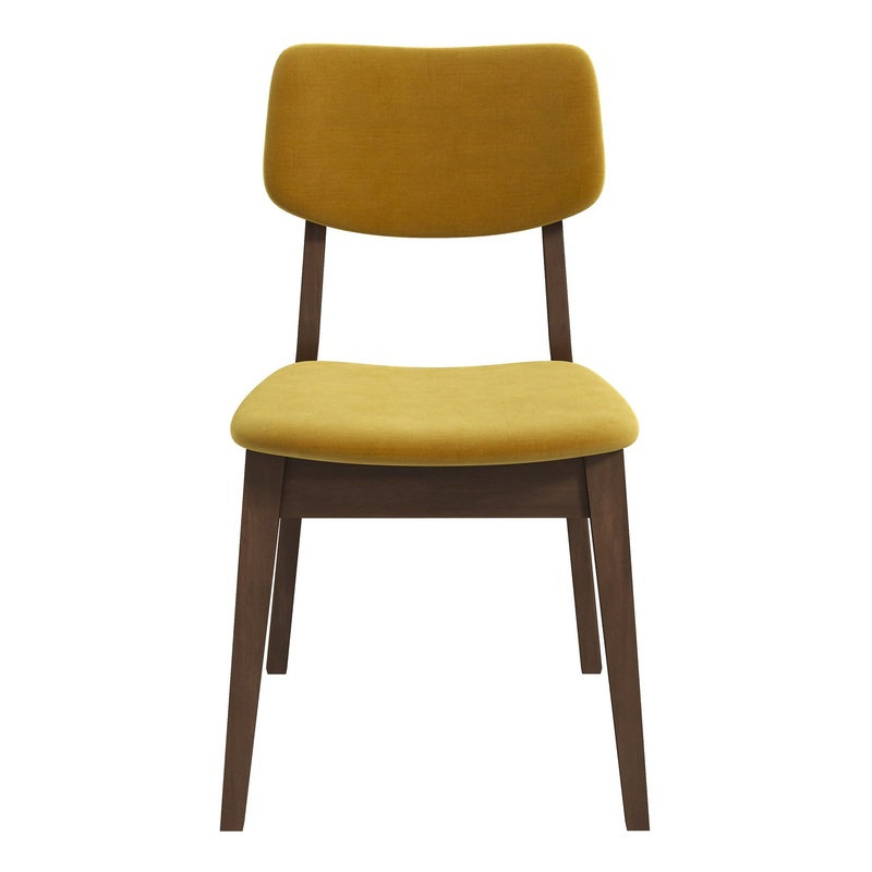 Carlos – Solid Back Side Chair (Set of 2) – Dark Yellow