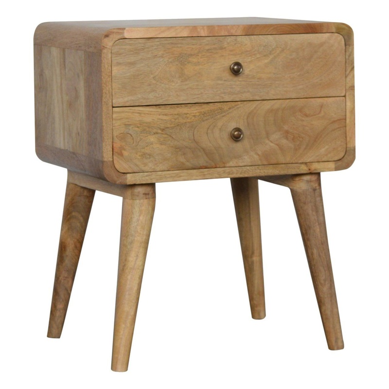 Curved Bedside Table – Oak