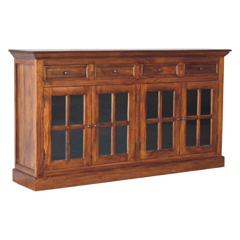 Large Glazed Sideboard – Chestnut