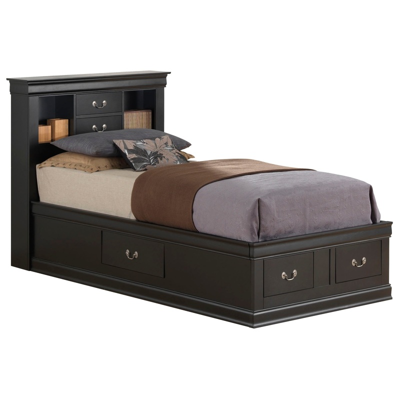 Louis Phillipe – Twin Storage Bed – Black