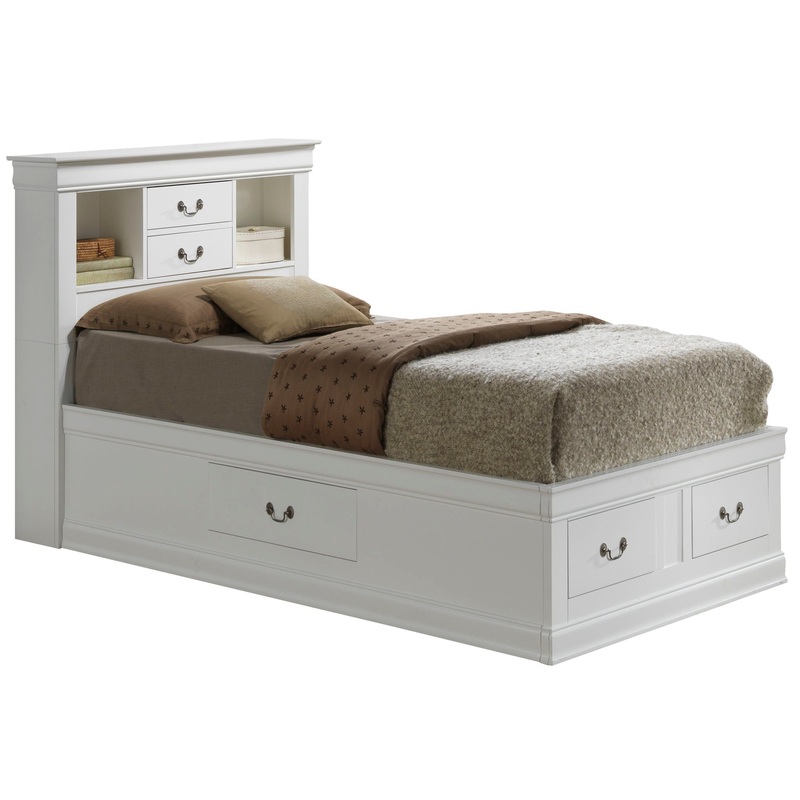 Louis Phillipe – Twin Storage Bed – White