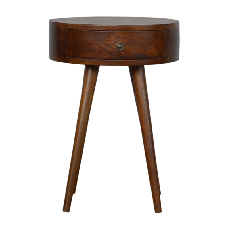 Nordic Circular Nightstand – Chestnut
