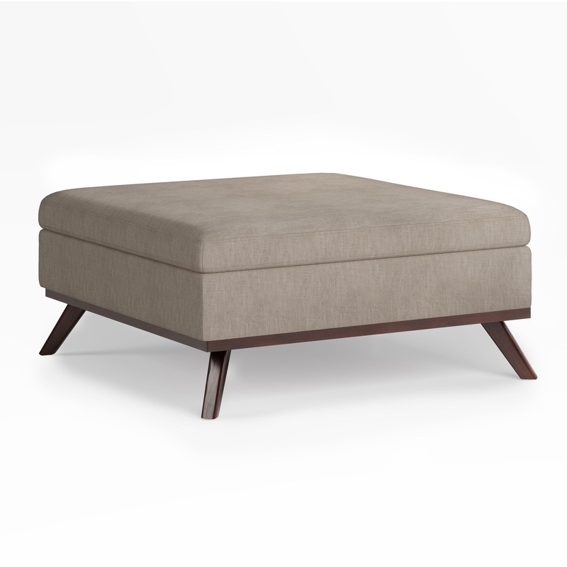 Owen – Square Coffee Table Storage Ottoman – Natural