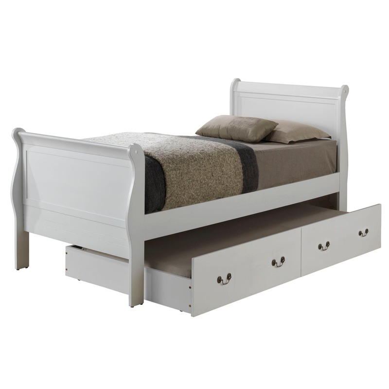 Twin Storage Bed With Style Elegant – White