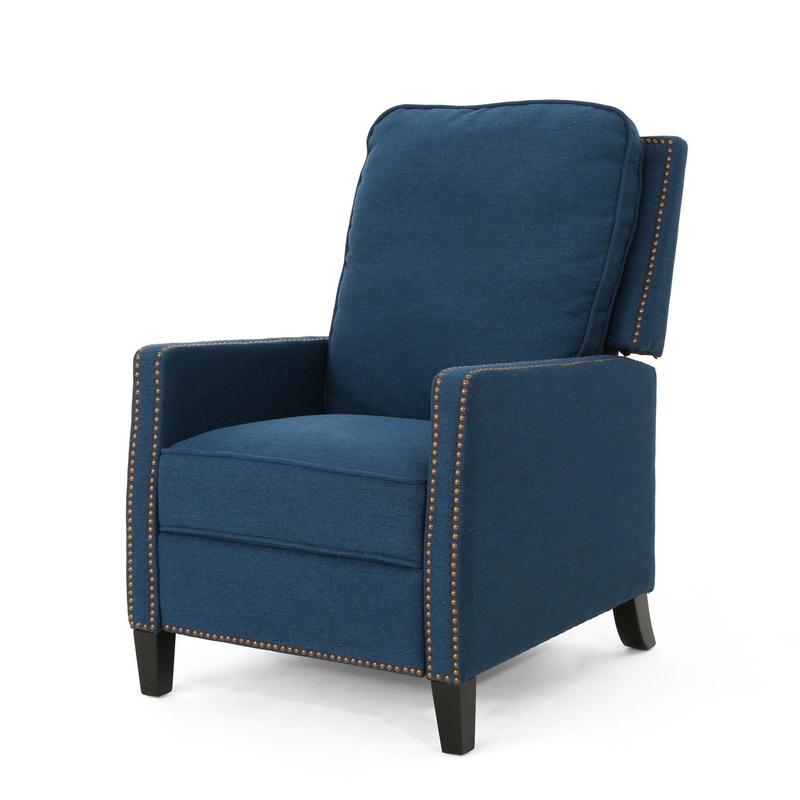 Wide Standard Recliner Manual – Navy Blue