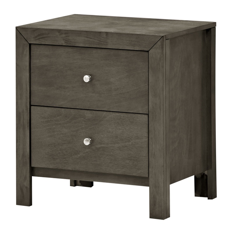Chic Transitional Drawers Nightstand – Gray
