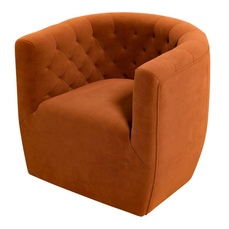 Delaney – Swivel Chair – Burnt Orange