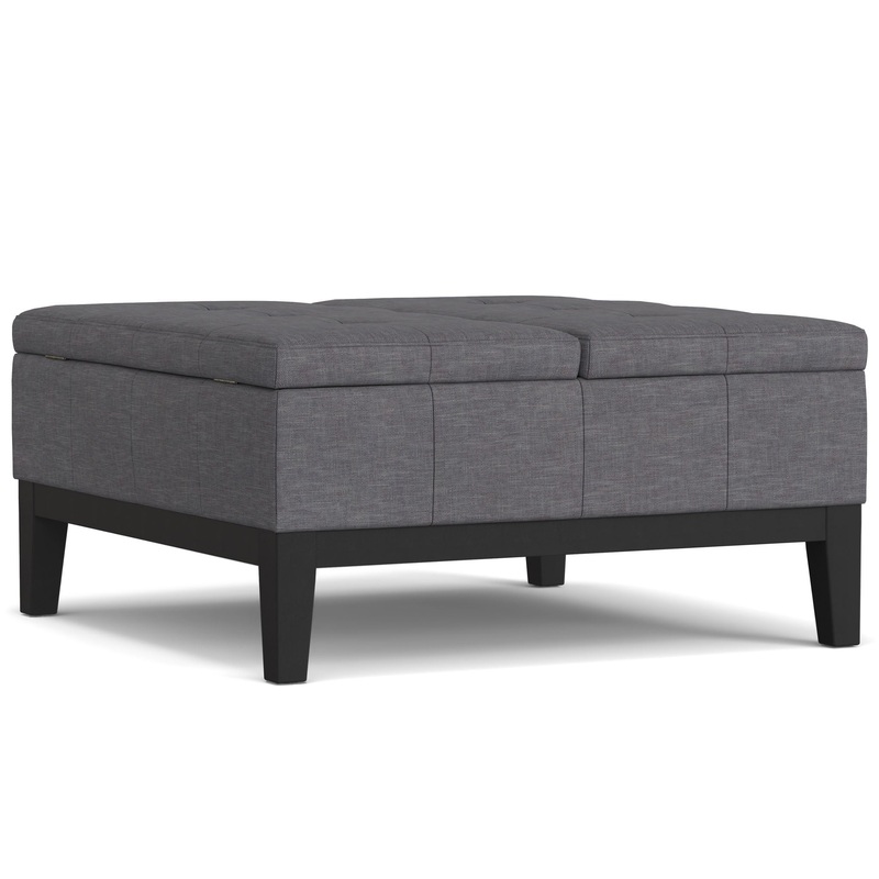 Dover – Lift Top Coffee Table Storage Ottoman – Gray