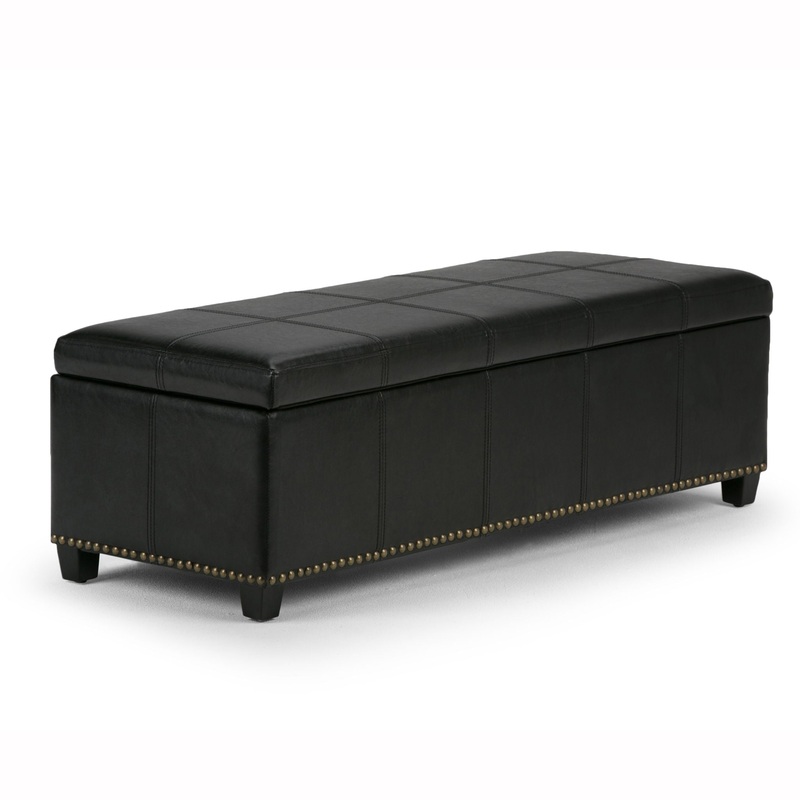 Kingsley – Large Storage Ottoman – Midnight Black