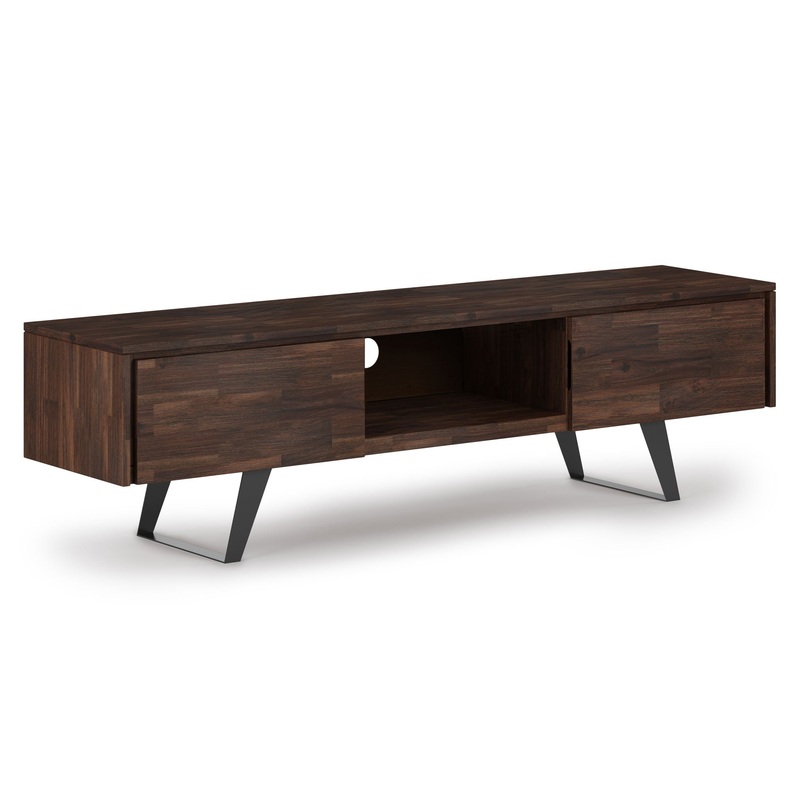 Lowry – Handcrafted, TV Media Stand – Distressed Charcoal Brown
