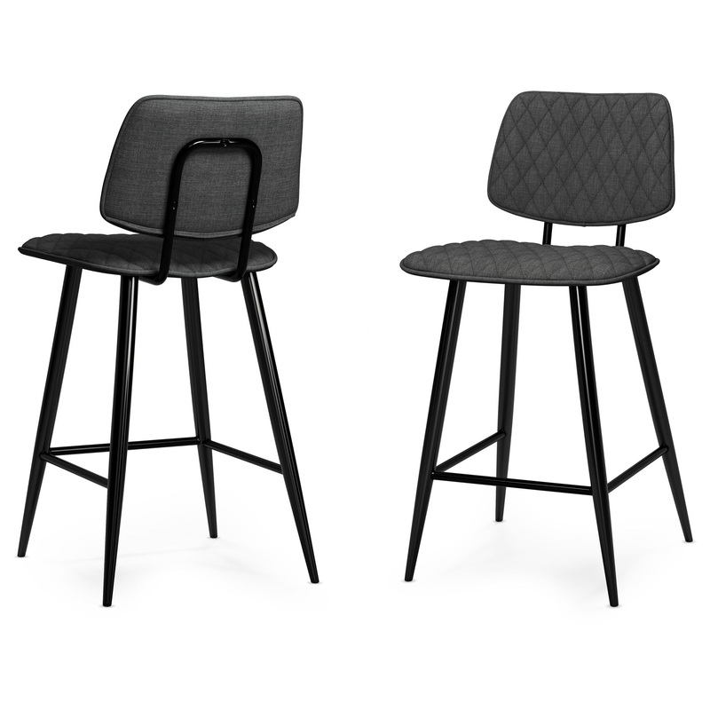 Raya – Counter Height Stool (Set of 2) – Charcoal