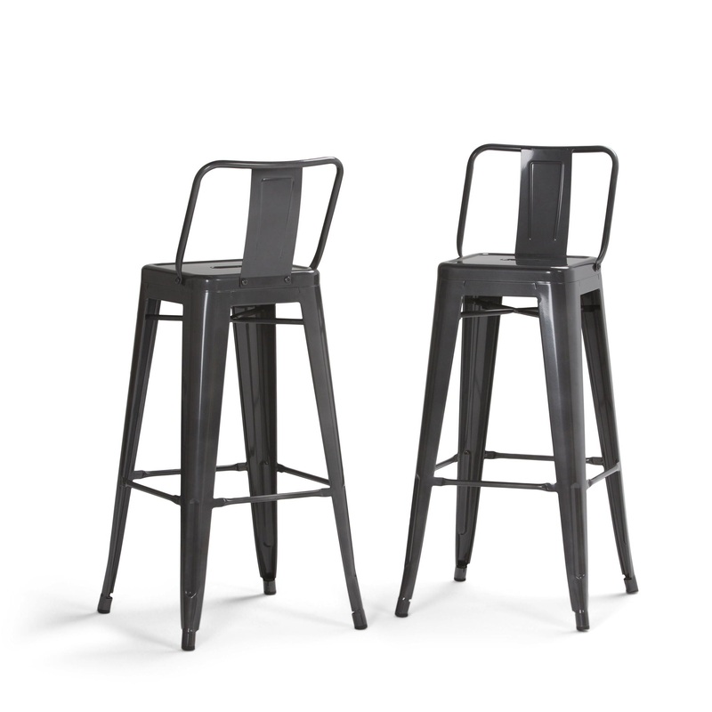Rayne – Metal Bar Stool (Set of 2) – Gray