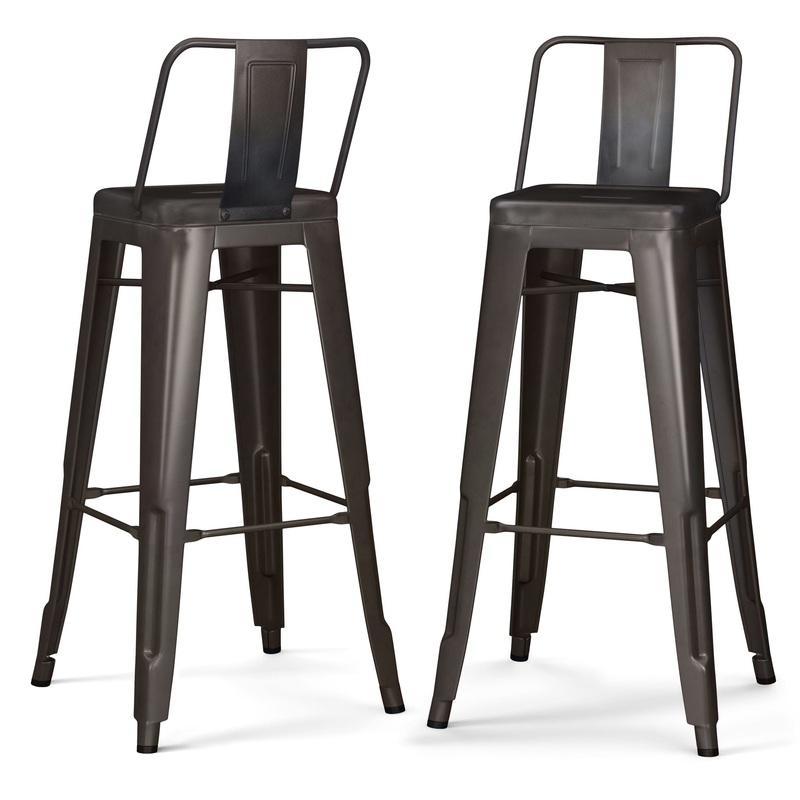 Rayne – Metal Bar Stool (Set of 2) – Gun Metal Gray