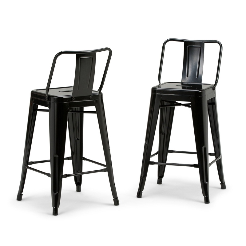 Rayne – Metal Counter Height Stool (Set of 2) – Black