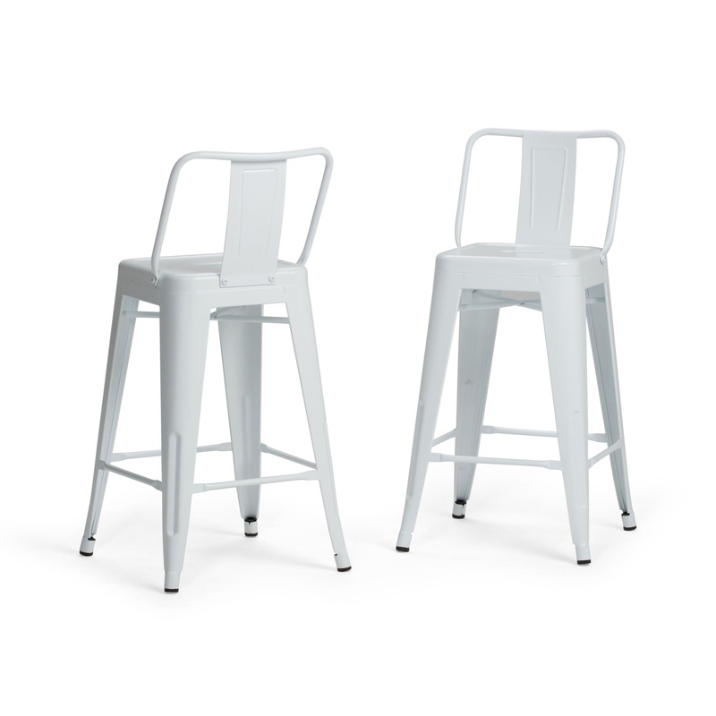 Rayne – Metal Counter Height Stool (Set of 2) – White